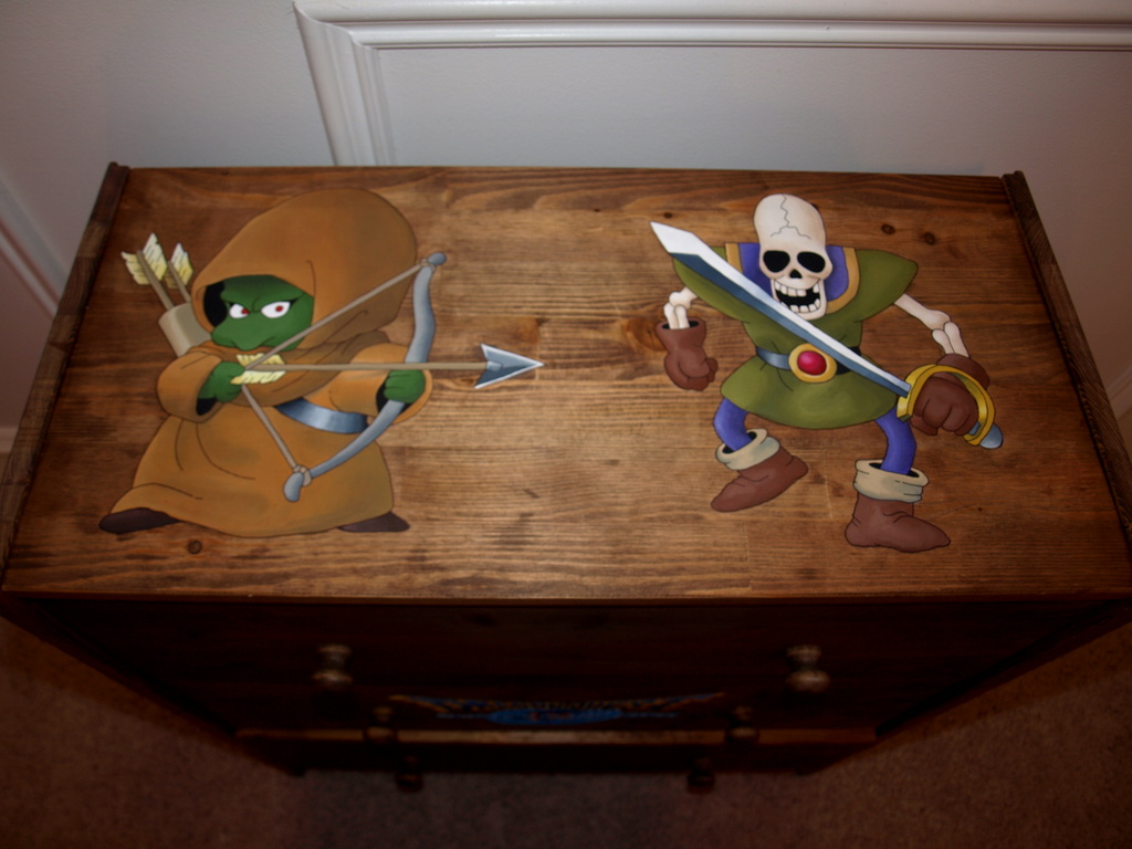 Top of Dresser:<br /><br />Bodkin Archer &amp; Skeleton