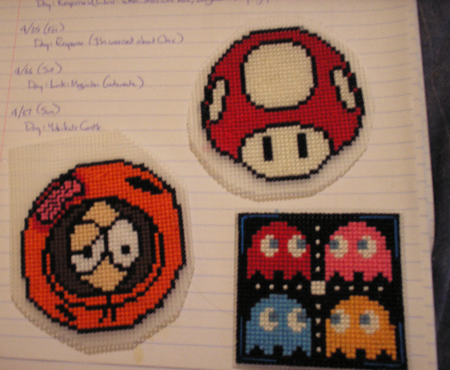 zombie kenny, mario mushroom &amp; pacman ghosts