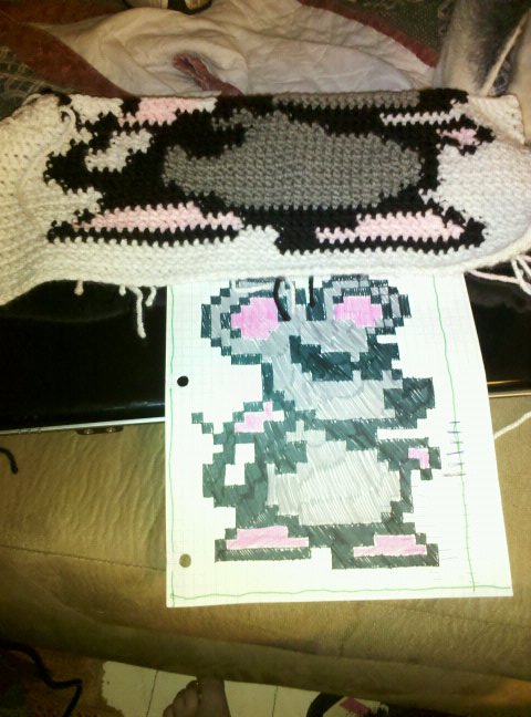 With my pattern.