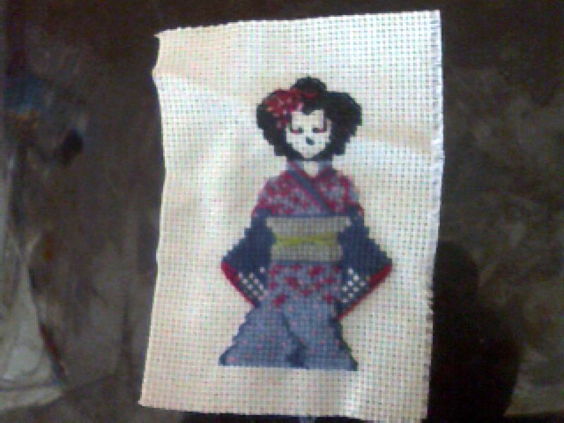 This one has the most detail out of all three of them. I called this one the Sakura(Cherry Blossom) Geisha.