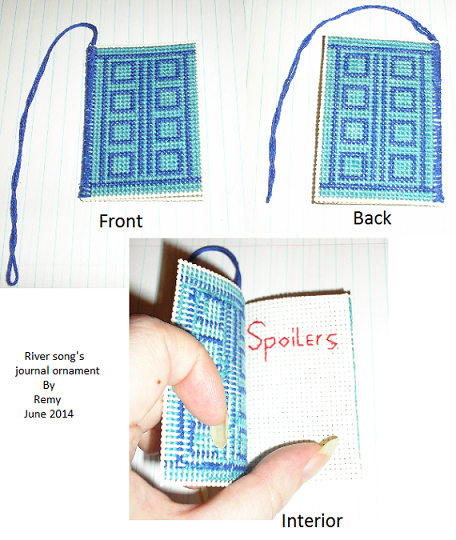 River Song's journal ornament complete with a page.