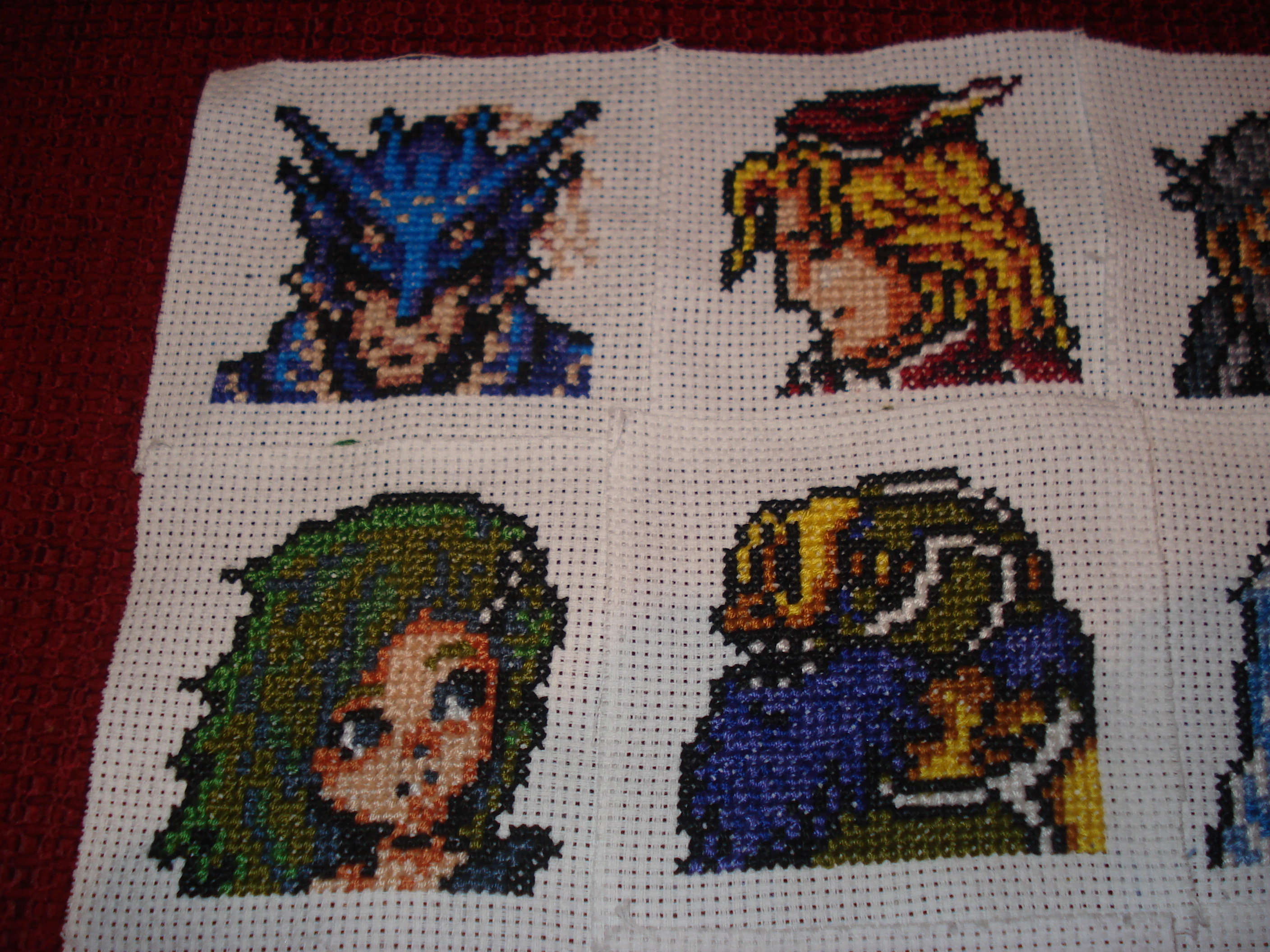 Close up from Kain, Edvard, child Rydia and Cid